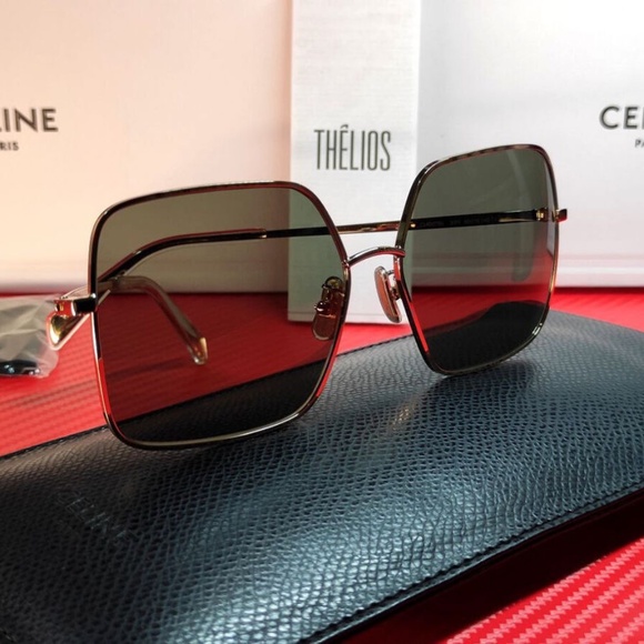 NEW CELINE PARIS CL 40078U 30N GOLD GRAY AUTHENTIC SUNGLASSES 60-15 145 - Picture 1 of 3